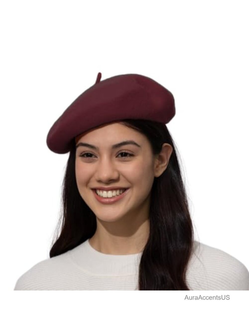Classic Wool Blend Beret Hat Women French Style Knit